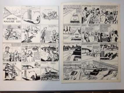 Cazanave, Raymond - 2 Original page - Prince Malgré Lui - 1948