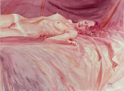 Mauro De Luca - 1 Original colour drawing - Vanessa - Acquerello | Catawiki