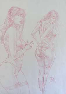 De Luca, Mauro - 1 Colour pencil drawing - Omaggio a Druuna | Catawiki