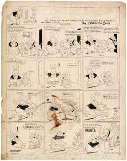 HARRISON CADY 1921 â€œPETER RABBITâ€ SUNDAY PAGE ORIGINAL ART- NAMING NEW SON. | Hake’s