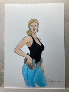 Malfin, Nicolas - 1 Original colour drawing - Golden City - Amber - 2025 | Catawiki