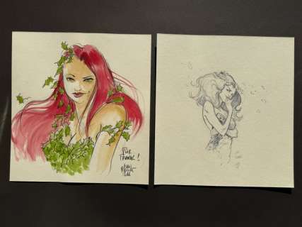 Alain Poncelet - Pepe Larraz - 2 Original drawing - 2 x Poison Ivy
