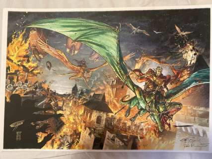 Gianluigi Gregorini e Paolo Francescutto - 1 Original cover - Dragonero - Copertina Romanzo a colori Dragonero La Fine di Ystrad - 2020 | Catawiki