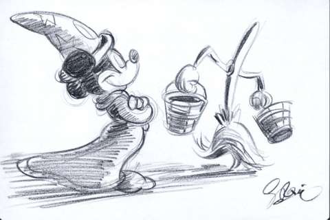 Garrido, Sergio - Original Sketch #3  - Mickey Mouse  - The Sorcerer‘s Apprentice