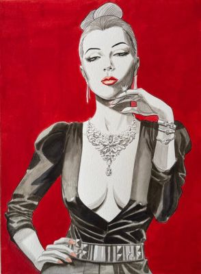 Candita, Giuseppe - 1 Original colour drawing - Diabolik - Eva Kant - 2024 | Catawiki