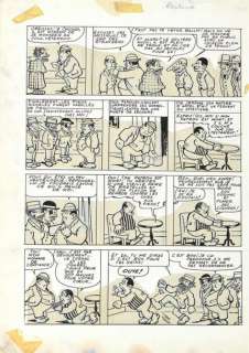  - Louis FORTON "Les Pieds Nickelés" Planche Ã  l‘encre remontée avec bul