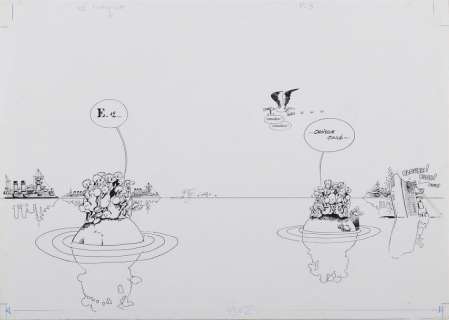 F’MURRR. Alp. 3. dessin original des pages 2 et 3. 36 x 49.5 cm | Aponem