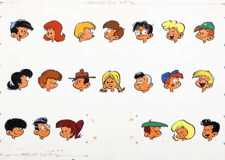 Peyo | Ensemble de 20 portraits Ã  l’encre de chine et… | Millon