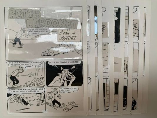Frank Tashlin - 8 Original page - Peter Porkchops - Peter Lardonet: l’eau de Jouvence - full story - 1976 | Catawiki