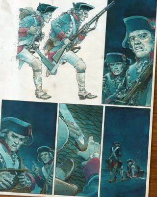 Juan Giménez Œuvre originale de la Page 2 - “Tridisex” (A Matter of Time, 1982) – Acrylic on Paper | Catawiki