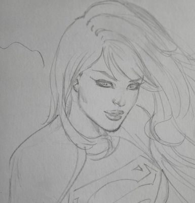 Eric Basaldua-Ebas - Pencil drawing - Supergirl - 2017 | Catawiki