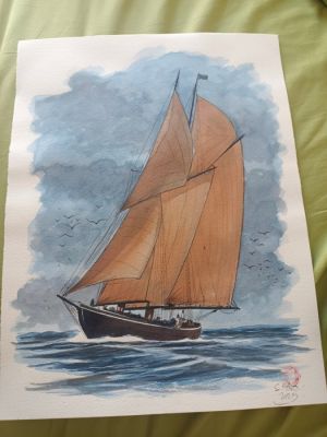 Fino, Serge - 1 Original colour drawing - Les chasseurs d’écume - 2025 | Catawiki