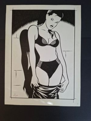 Walter Minus - 1 Original drawing - Erotische illustratie