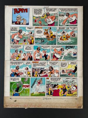 Mevin, Bill - 1 Original page - Popeye - Lifeguards at War! - 1978