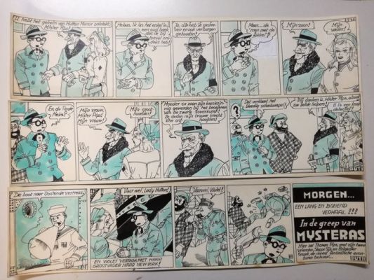 Buth - 3 Original page - Thomas Pips - Het kasteel der schaduwen (stroken 58 tot en met 60 - inclusief eindstrook) - 1948 | Catawiki