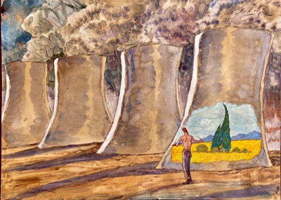 Smudja, Gradimir - 1 Original colour drawing - Van Gogh | Catawiki