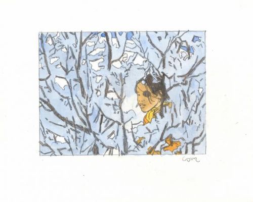 Cosey | Illustration originale présente dans le carnet d’esquisses - Selection de Noel - Yiyun | Daniel Maghen