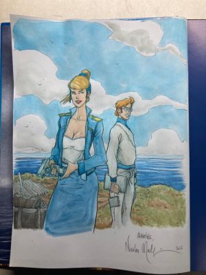 Malfin, Nicolas - 1 Original colour drawing - Golden City - Tome 16 - Double dédicace - 2026 | Catawiki