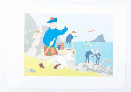 Tintin / L’île noire Mise en couleurs originale | Phoenix Auction