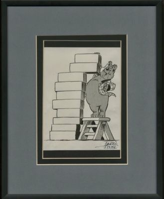 Marten Toonder (Studio’s) - 1 Original drawing - Bommel en Tom Poes - Heer Bommel stapelt de blokken - jaren 1980 | Catawiki