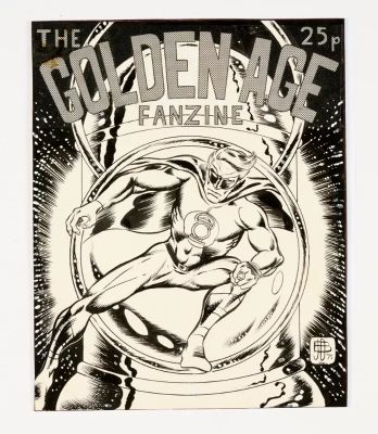 Lot 122 - Green Lantern original fanzine cover artwork drawn and signed by Jean-Daniel Breque for The Golden | Comic Book Auctions ltd