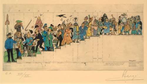 Herge  Fresque Du Centre Culturel Wallonie-Bruxelles a Paris |  | Artcurial