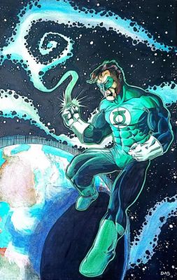 Das - 1 Original colour drawing - Green Lantern - Peinture magnifique ! - 2013 | Catawiki