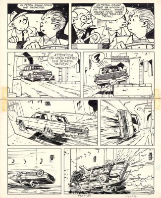 Maurice Tillieux | Planche originale n°25 publiée dans le journal Spirou n°1401 du 18 février 1965 - Le Gant à trois doigts - Gil Jourdan | Daniel Maghen
