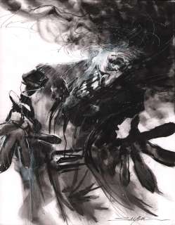 Stuart Sayger - The Joker Surreal Black & White Painted Art - Signed