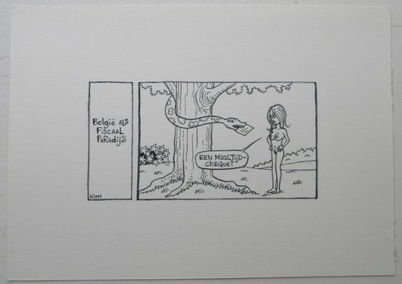 Duchateau, Kim - Originele tekening - België als fiscaal paradijs - 1 dessin animé | Catawiki