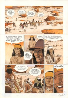Christian Rossi | Planche originale n° 17, rustine en dernière case - Comanche Trail | Daniel Maghen