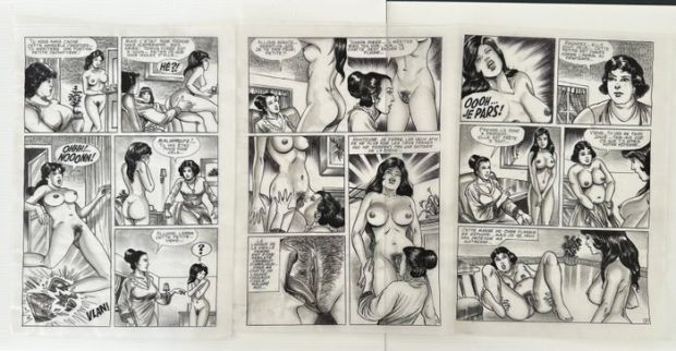 Vo Linh - 3 Original page - BD Climax- la violence de l’amour - pages 18.19.20 - 1990 | Catawiki
