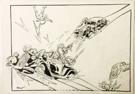 Forest, Jean-Claude | Original drawing  - Caroline Cholera  - Promotional Portfolio for the Citroen | Catawiki