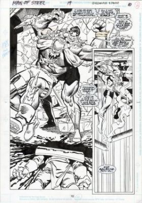 Bogdanove, Jon - SUPERMAN: THE MAN OF STEEL (1991-2003) #19 Half Splash | ComicConnect