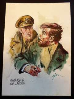 Follet, René | original drawing  - character of Blake and Mortimer tribute to E.P. Jacobs | Catawiki