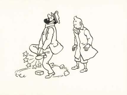 Hergé. Illustration originale + calques | BDEnchères
