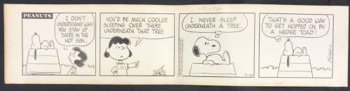 1972 Charles Schulz Peanuts Daily Comic Strip Art | Weiss Auctions
