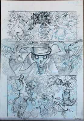 Marco Nizzoli | Tavola originale per La strada della vita. Cm. 33 x 48. Matite su cartoncino. Glenat/Oblomov 2018. | Art e Fumetto