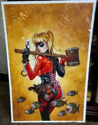 Harley Quinn Margot Robbie - Original Dave Dorman Art Acrylic Painting 20" x 30" | eBay US (Buy It Now)