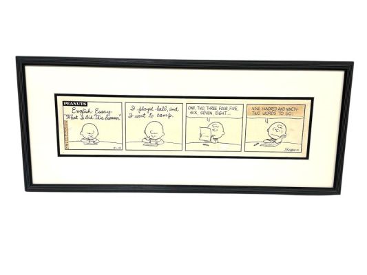 Lot 128 - Charles Schulz (1922-2000) Original "Peanuts" Comic Strip 9-15-1965 | misc / divers