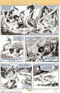 John Buscema - Original Art for Savage Sword of Conan #73, page 33 (Marvel, 1981). Action, a monster snake, and a - | Heritage