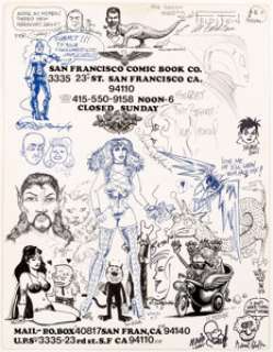 Dave Stevens, Kim Deitch, Gilbert Shelton and Others San Francisco Comic Book Co. Letterhead Sketches Original - | Heritage
