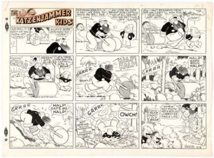 Doc Winner Katzenjammer Kids Sunday Comic Strip Original Art dated 10-31-54 (King Features Syndicate, 1954). -