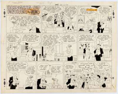 George McManus Bringing Up Father Daily Comic Strip Original Art dated 9-7-52 (King Features Syndicate, 1952). ... | Heritage