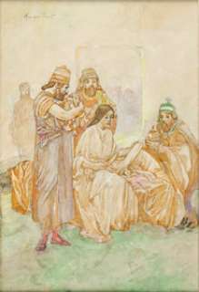 Franklin Booth - Nativity Scene Preliminary Study Illustration Original Art (undated). This lovely and very - | Heritage