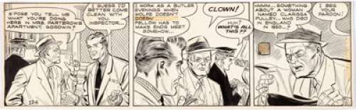 Mike Roy Nero Wolfe Daily Comic Original Art dated 12-6-56 (Columbia Features, 1956). Archie Goodwin appears in -