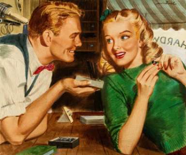 Michael Silver Collier’s Magazine November-1945 "Two for Five" Illustration Painting Original Art - | Heritage