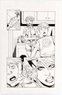 Rob Liefeld and Dan Fraga Onslaught Reborn #3 Story Page 20 Rikki Barnes and Franklin Richards Original Art (Marve...
