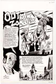 Dick Ayers Dread of Night: "Outlaw Zombies" Complete Unpublished 8-Page Story Original Art (Hamilton Comics, 1992)... (Total: 8 Original Art) | Heritage