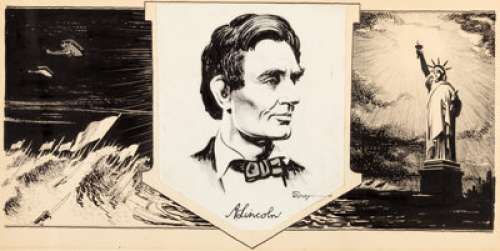 Robert Ripley Lincoln Portrait Original Art (Associated Newspapers, c. 1930s).... | Heritage